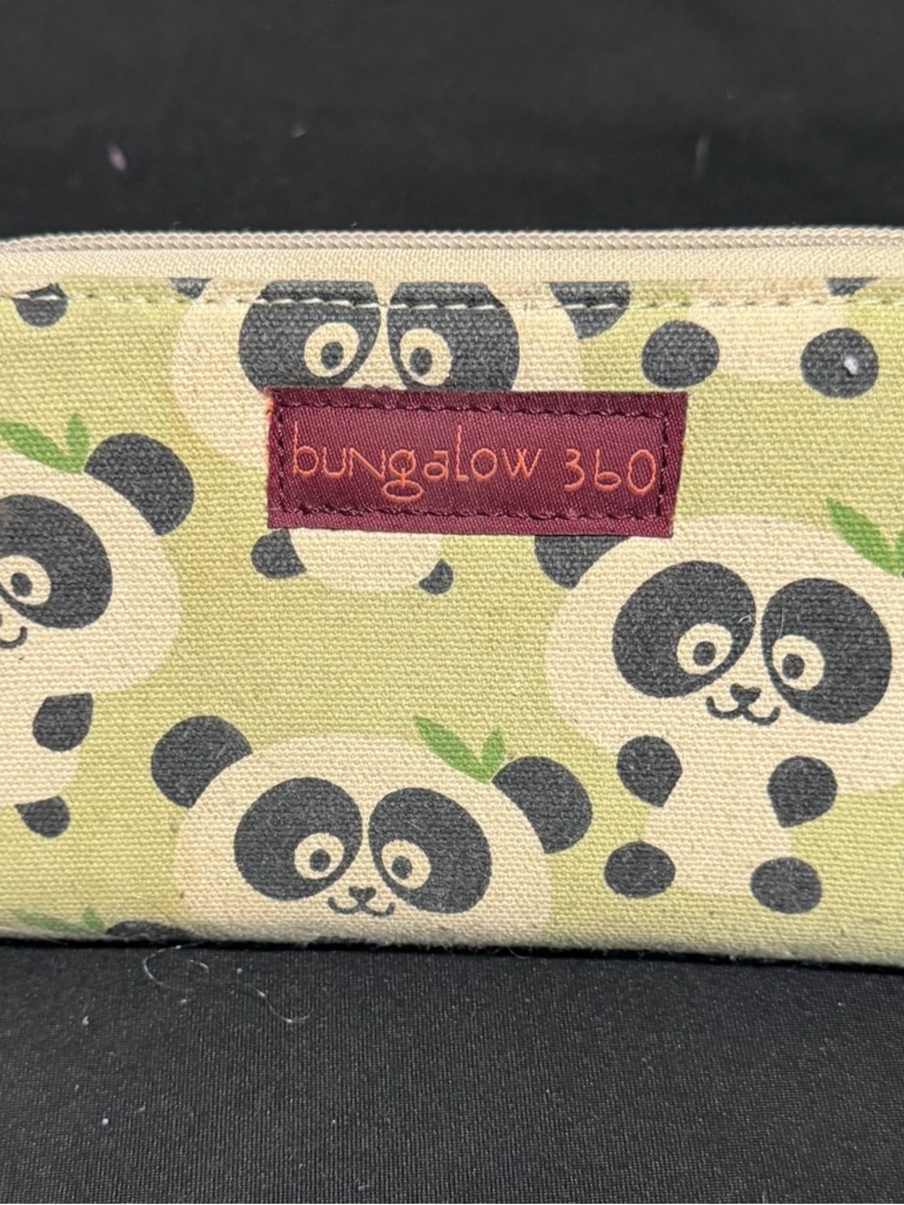 bungalow 360 Light Green Panda Print Pencil Pouch